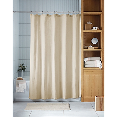 Haven&trade; 72-Inch x 72-Inch Double Gauze Organic Cotton Shower Curtain in Pumice. View a larger version of this product image.