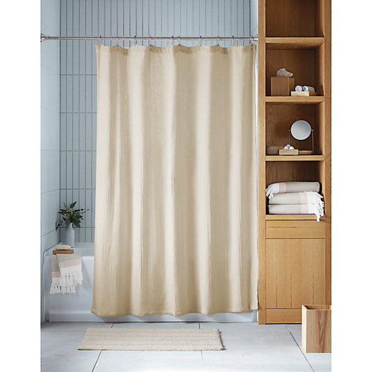 Alternate image 1 for Haven™ 72-Inch x 98-Inch Double Gauze Organic Cotton Shower Curtain in Pumice