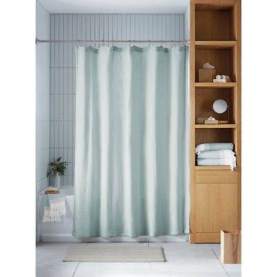 Emerald Green InterDesign Decorative Geometric Pattern Fabric Shower Curtain 72 x 72