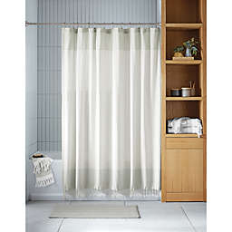 Haven™ 54-Inch x 80-Inch Two Tone Organic Cotton Shower Curtain in Grey