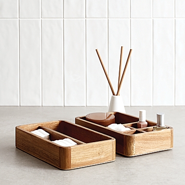 Haven&trade; 2-Piece Stackable Acacia Cosmetic Organizer. View a larger version of this product image.