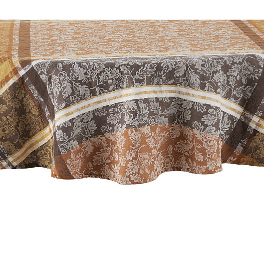 Alternate image 1 for Acorns and Leaves Cotton Jacquard 70-Inch Round Tablecloth