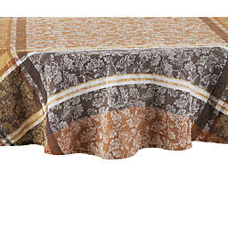 Acorns and Leaves Cotton Jacquard 70-Inch Round Tablecloth
