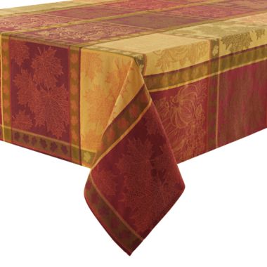 Pumpkin Cotton Jacquard 60-Inch x 102-Inch Oblong Tablecloth. View a larger version of this product image.