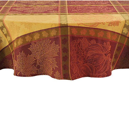 Alternate image 1 for Pumpkin Cotton Jacquard 70-Inch Round Tablecloth