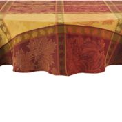 Pumpkin Cotton Jacquard 70-Inch Round Tablecloth