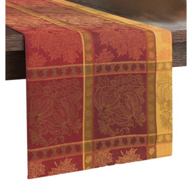 Pumpkin Cotton Jacquard 72-Inch Table Runner. View a larger version of this product image.