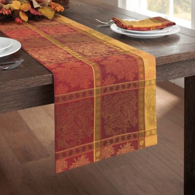 Pumpkin Cotton Jacquard 72-Inch Table Runner. View a larger version of this product image.