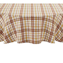 Harvest Plaid 70-Inch Round Tablecloth
