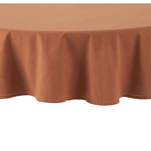 Harvest Hemstitch Round Tablecloth, Round Copper Tablecloth