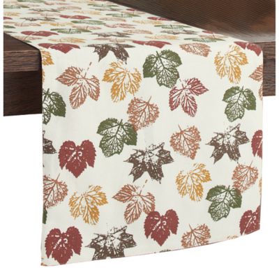 Stamped Leaves Table Runner