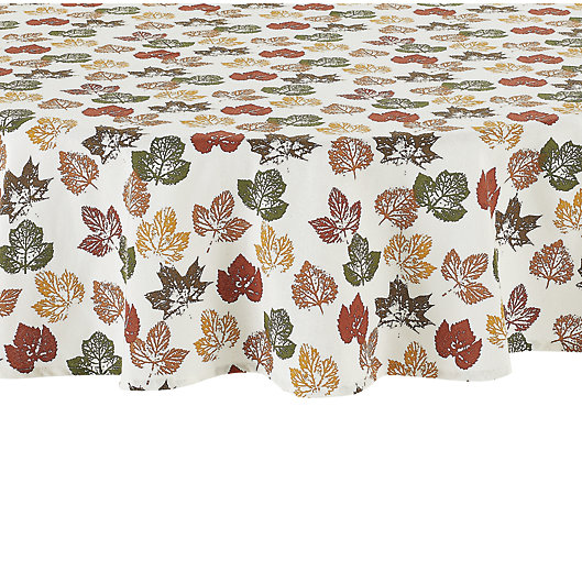 Alternate image 1 for Stamped Leaves 70-Inch Round Tablecloth