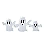 H for Happy&trade; 3-Piece LED Indoor/Outdoor Halloween Ghost Figurines Set in White
