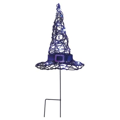 H for Happy&trade; 18-Inch Witch Hat Halloween Stake Decoration with LED Lights