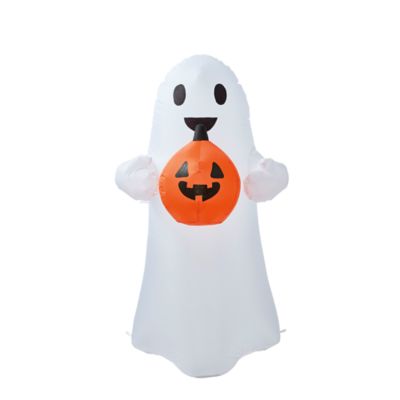H for Happy&trade; 48-Inch Ghost with Pumpkin Inflatable Halloween Lawn Decoration