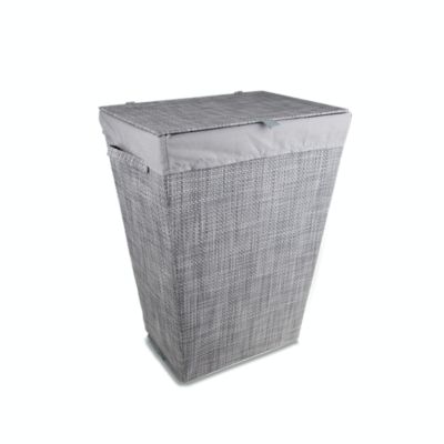 small white laundry bin