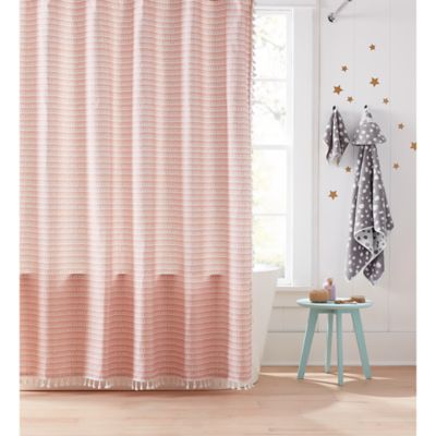 72 Inch Leah Shower Curtain In Pink, Pink Black And Grey Shower Curtain