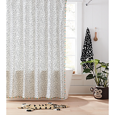 Marmalade&trade; Tossed Dot 72-Inch x 72-Inch Shower Curtain in Black/White. View a larger version of this product image.