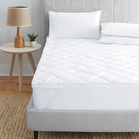 Double Layer Featherbed Mattress Topper, Cal King Feather Bed Topper