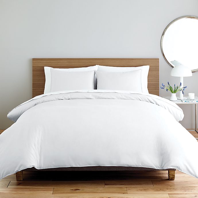 Alternate image 1 for Nestwell™ Solid Sateen 3-Piece King Duvet Cover Set in Bright White