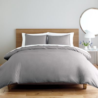 Nestwell&trade; Solid Sateen 3-Piece Full/Queen Duvet Cover Set in Frost Grey