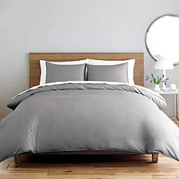Nestwell™ Solid Sateen 3-Piece King Duvet Cover Set in Frost Grey