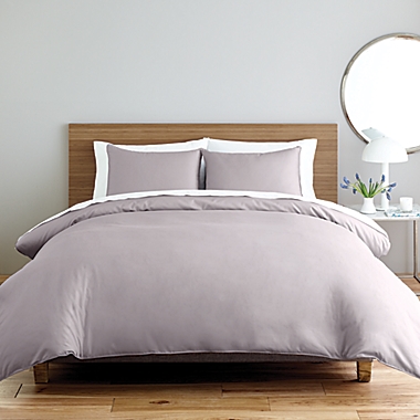 Nestwell&trade; Solid Sateen 3-Piece Full/Queen Duvet Cover Set in Lilac Marble. View a larger version of this product image.