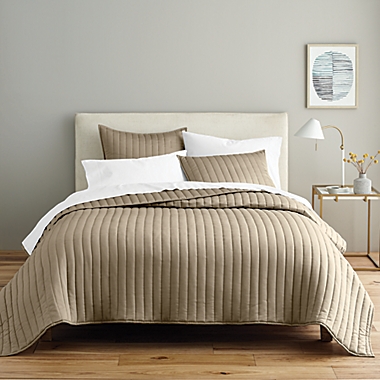 Nestwell&trade; Pure Earth 3-Piece Organic Cotton Full/Queen Quilt Set in Dark Oak. View a larger version of this product image.