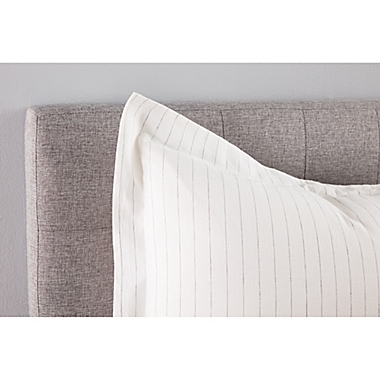 Nestwell&trade; Pinstripe Cotton Linen 2-Piece Twin Comforter Set in White/Black. View a larger version of this product image.