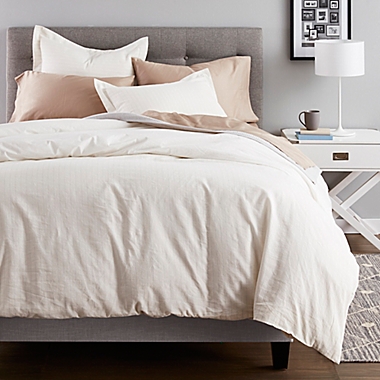Nestwell&trade; Pinstripe Cotton Linen 3-Piece Comforter Set. View a larger version of this product image.