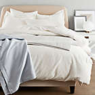 Alternate image 0 for Nestwell&trade; Pinstripe Cotton Linen 3-Piece Full/Queen Comforter Set in White/Blue
