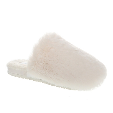 Nestwell&trade; Women&#39;s Medium Fur Fleece Memory Foam Slippers in Coconut Milk. View a larger version of this product image.