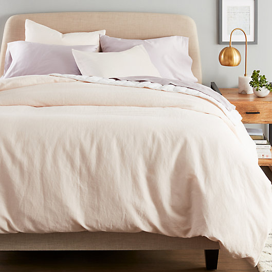 Alternate image 1 for Nestwell™ Washed Linen Cotton 3-Piece Full/Queen Duvet Cover Set in Blush