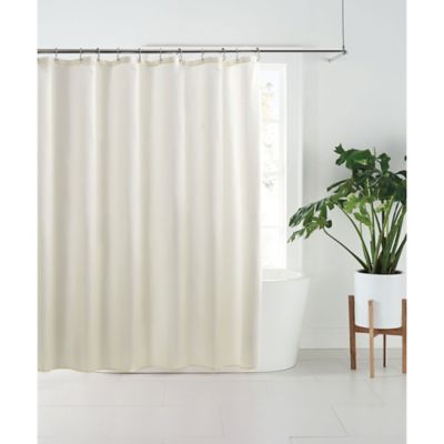 70" x 72" Soft White Curtain Standard Tub Size Fabric Shower Curtain 