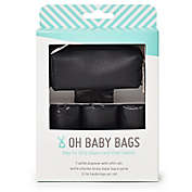 Oh Baby Bags Faux Leather Wet Bag Dispenser Gift Box in Black