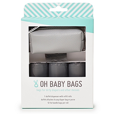 Oh Baby Bags Faux Leather Wet Bag Dispenser Gift Box in Grey. View a larger version of this product image.