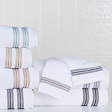 Nestwell&trade; Hygro Fashion Stripe Bath Towel in New Blue. View a larger version of this product image.