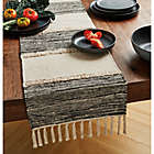 Alternate image 1 for Our Table&trade; Fringe Stripe 90-Inch Table Runner in Black/Natural