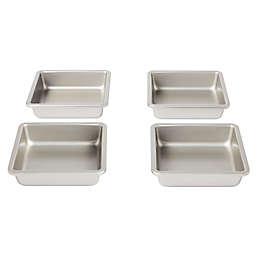 Our Table™ Non-Stick Mini Square Cake Pans in Silver (Set of 4)