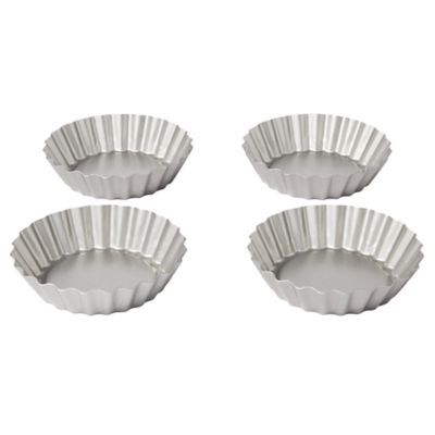 Martha Stewart Collection Set of 4 White Mini Ceramic Tart Pans Plates Bakeware 