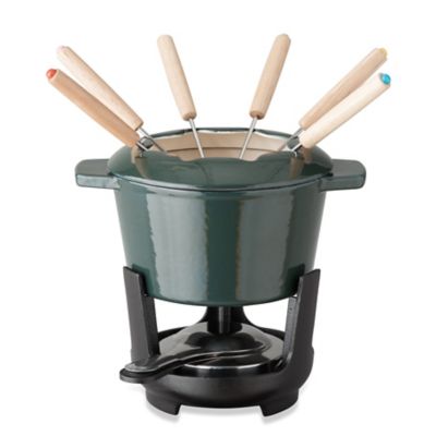 Our Table&trade; 13-Piece Enameled Cast Iron Fondue Pot Set in Sycamore