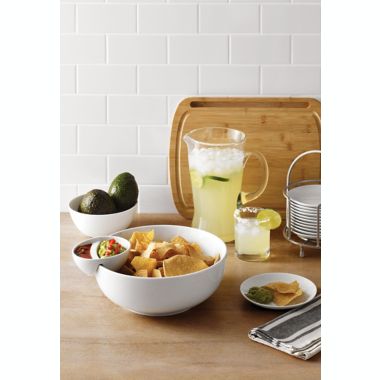 Our Table&trade; Hayden Chip &amp; Dip Bowl in White. View a larger version of this product image.