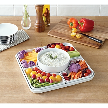 Our Table&trade; Hayden 6-Piece Square Appetizer Serving Dish Set in White. View a larger version of this product image.