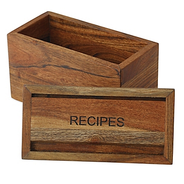 Our Table&trade; Wood 4.7-Inch Recipe Box. View a larger version of this product image.