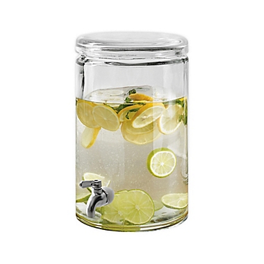 LilysHome Clear Plastic Mason Jar Beverage Dispenser With Spigot 2 Gallon 