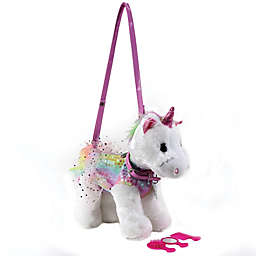Poochie and Co.® Plush Unicorn with Tye-Dye Sequins Purse
