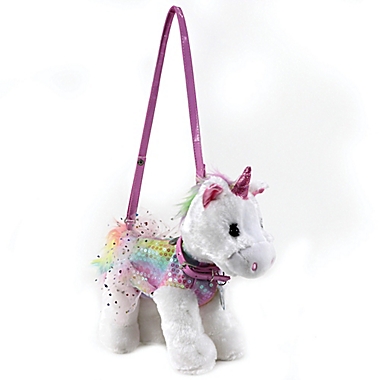 Poochie and Co.® Plush Unicorn with Tye-Dye Sequins Purse | buybuy BABY