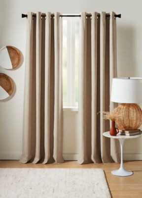 Studio 3B&trade; 95-Inch Cotton Linen Grommet 100% Blackout Window Curtain Panel in Khaki (Single)