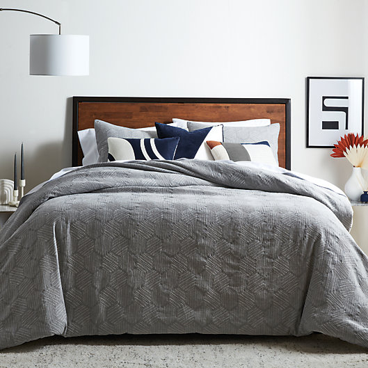 Geometric Textured Double King Bedding Reversible Duvet Cover Set Pillowcases 
