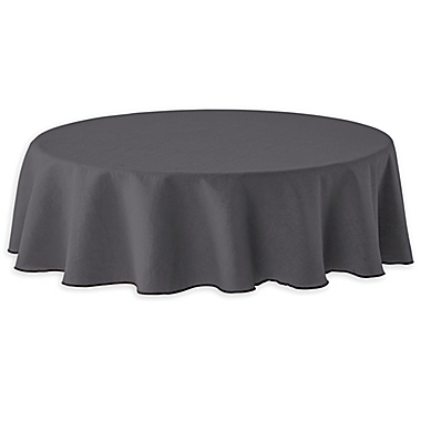 Studio 3B&trade; Merrowed Linen Blend 70-Inch Round Tablecloth in Grey. View a larger version of this product image.